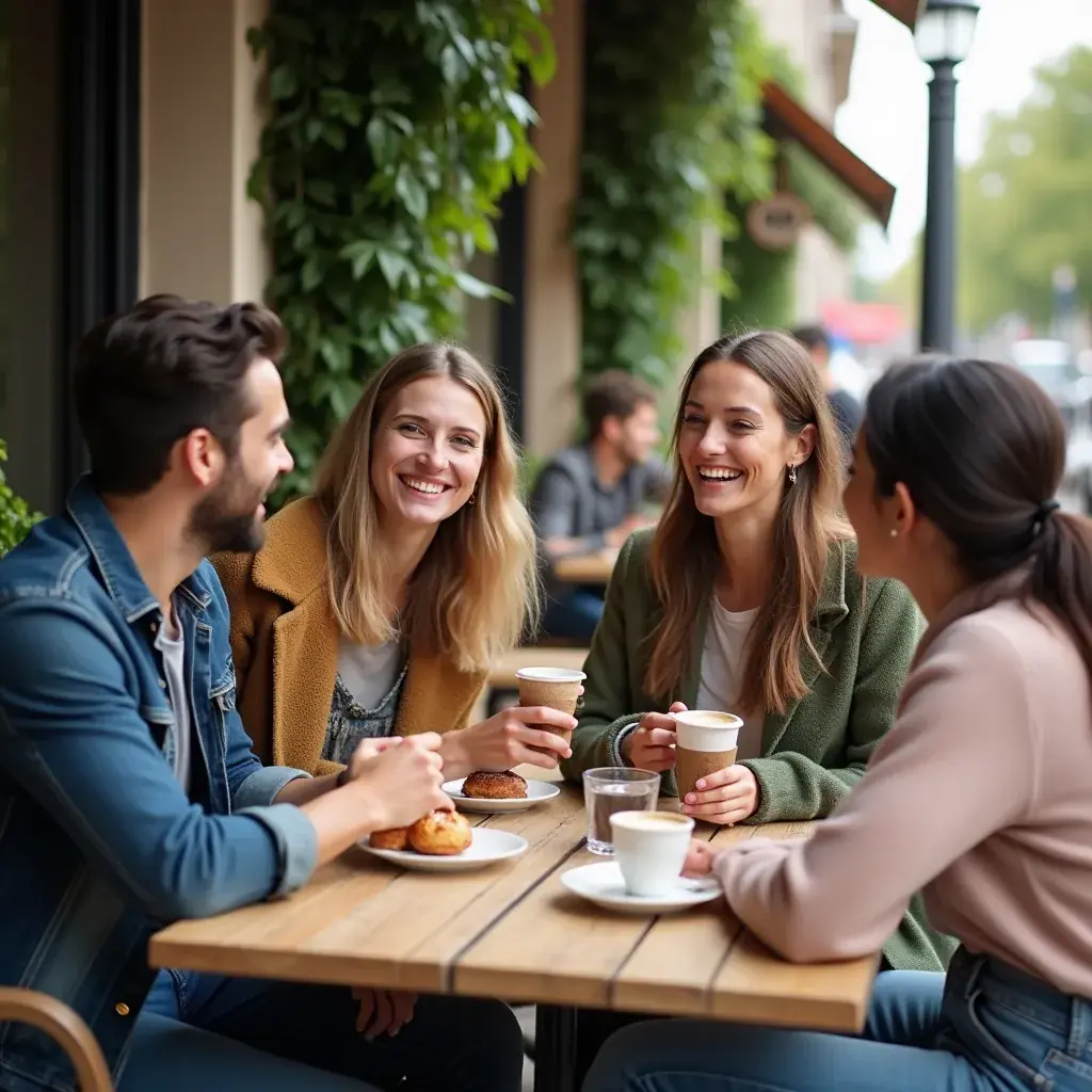Familie erkundet eine malerische Stadt während ihres Urlaubs.